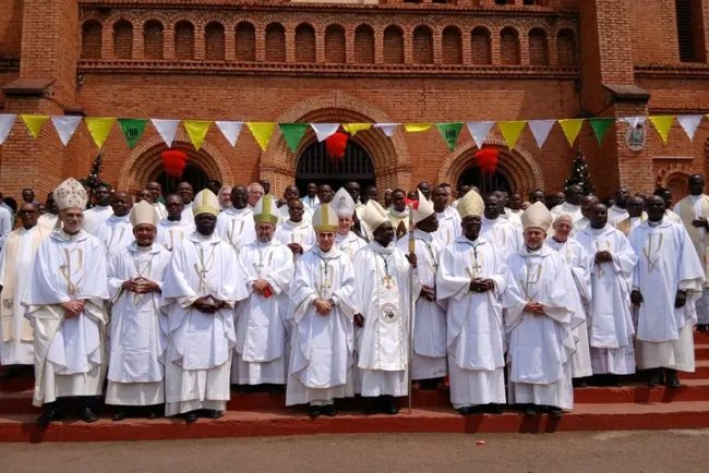 Les évêques de Centrafrique a la fin de la messe du 11 janvier 2026