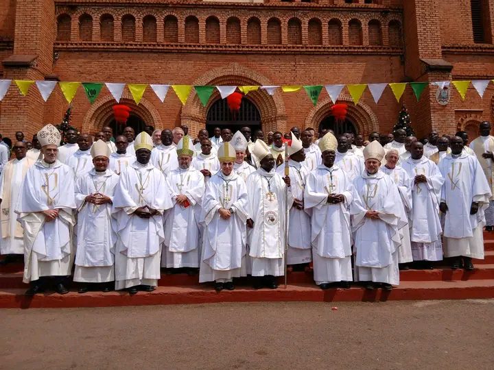 Les évêques de Centrafrique a la fin de la messe du 11 janvier 2026