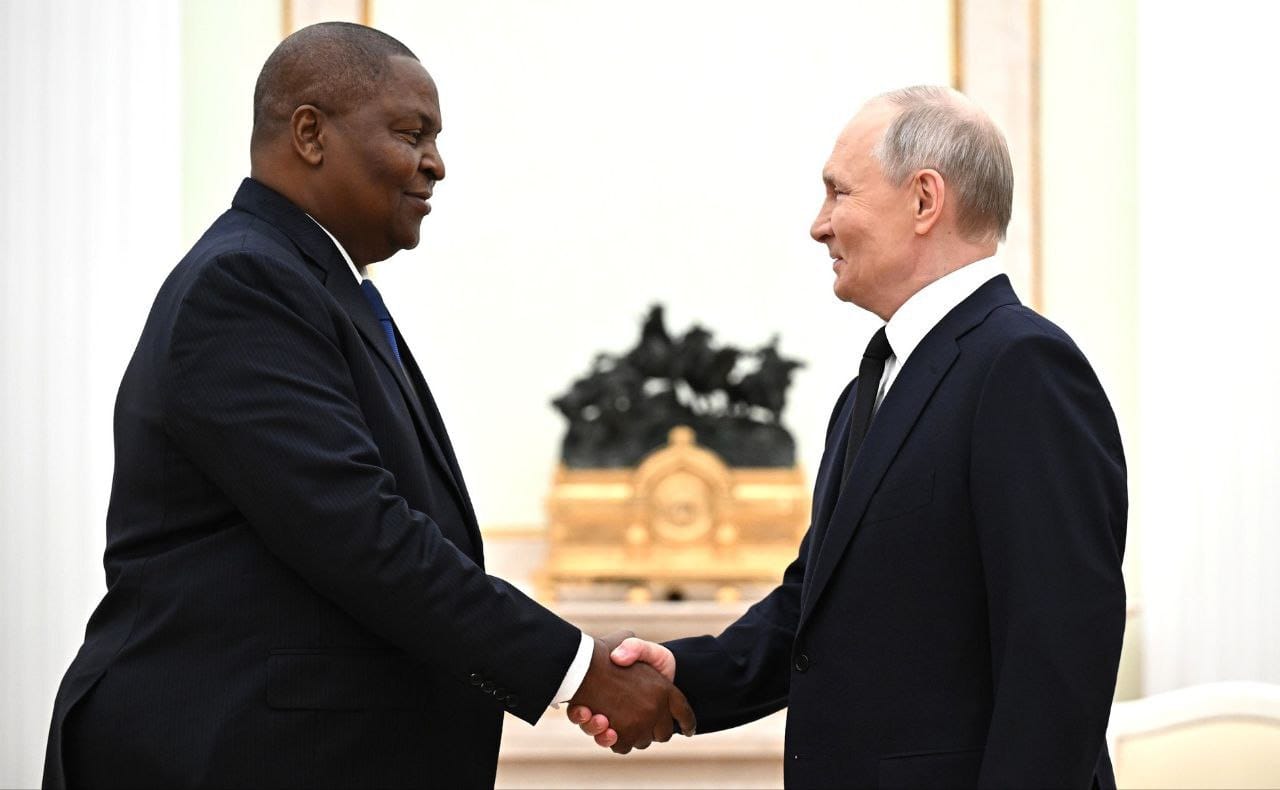 Faustin Archange Touadera et Vladimir Poutine