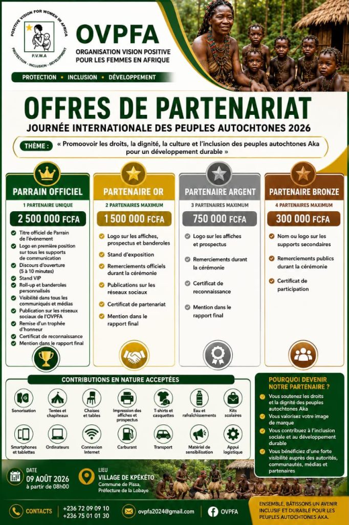 Devenez partenaire de la Journée internationale des peuples autochtones 2026 et engagez-vous pour un avenir inclusif ovpfa partenaire